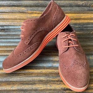 Cole Haan Lunargrand Brown Suede Oxfords
